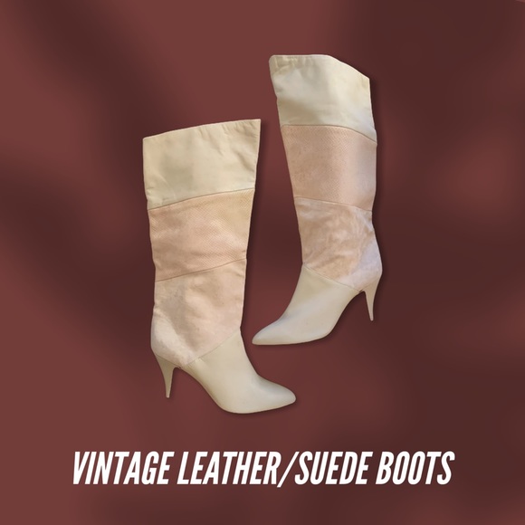 Vintage Never Worn Tall Leather/Suede Boots - Picture 11 of 16